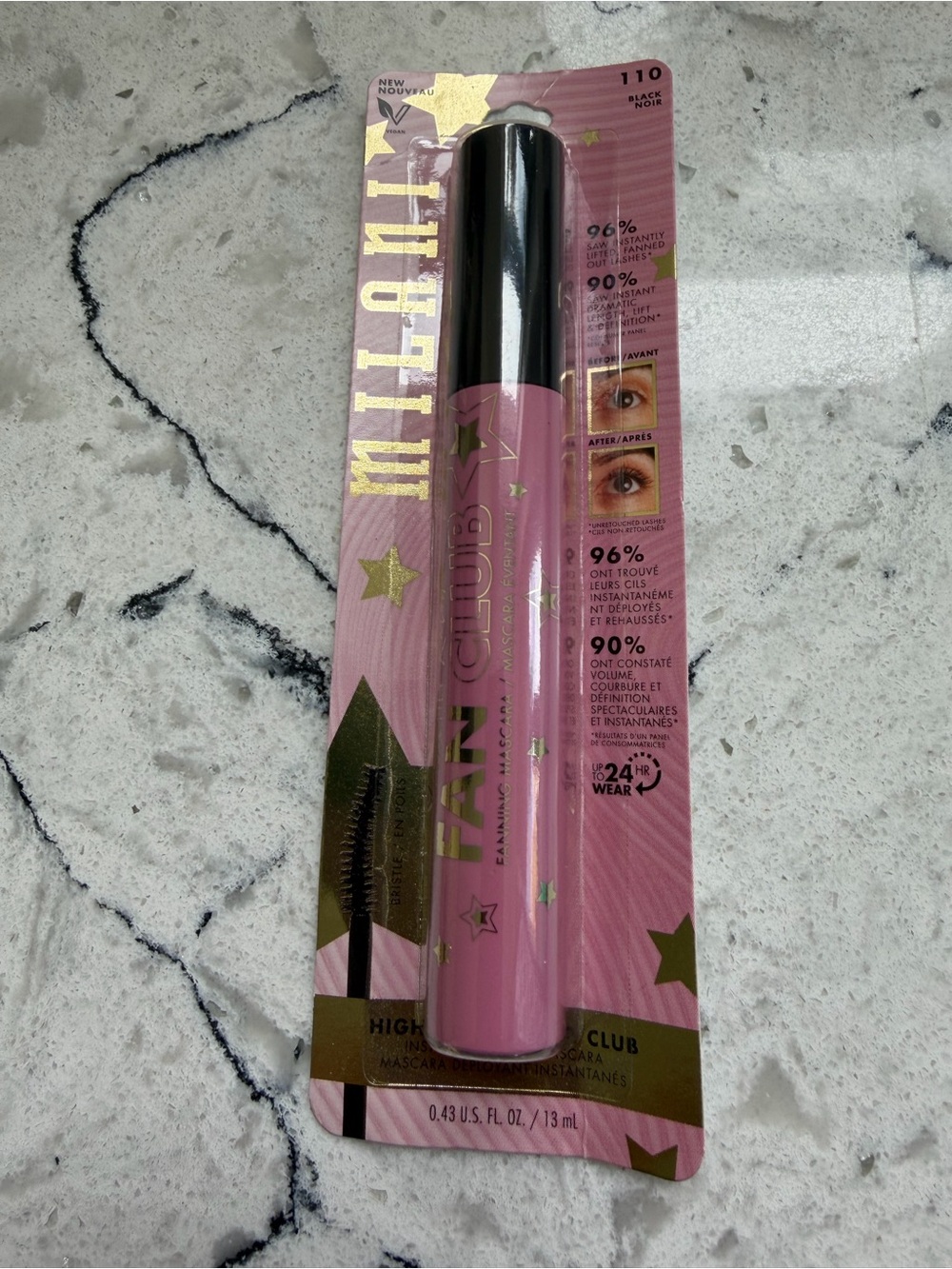 Milani Fan Club Mascara —highly rated! 13 ML - black- instantly lifts and fans